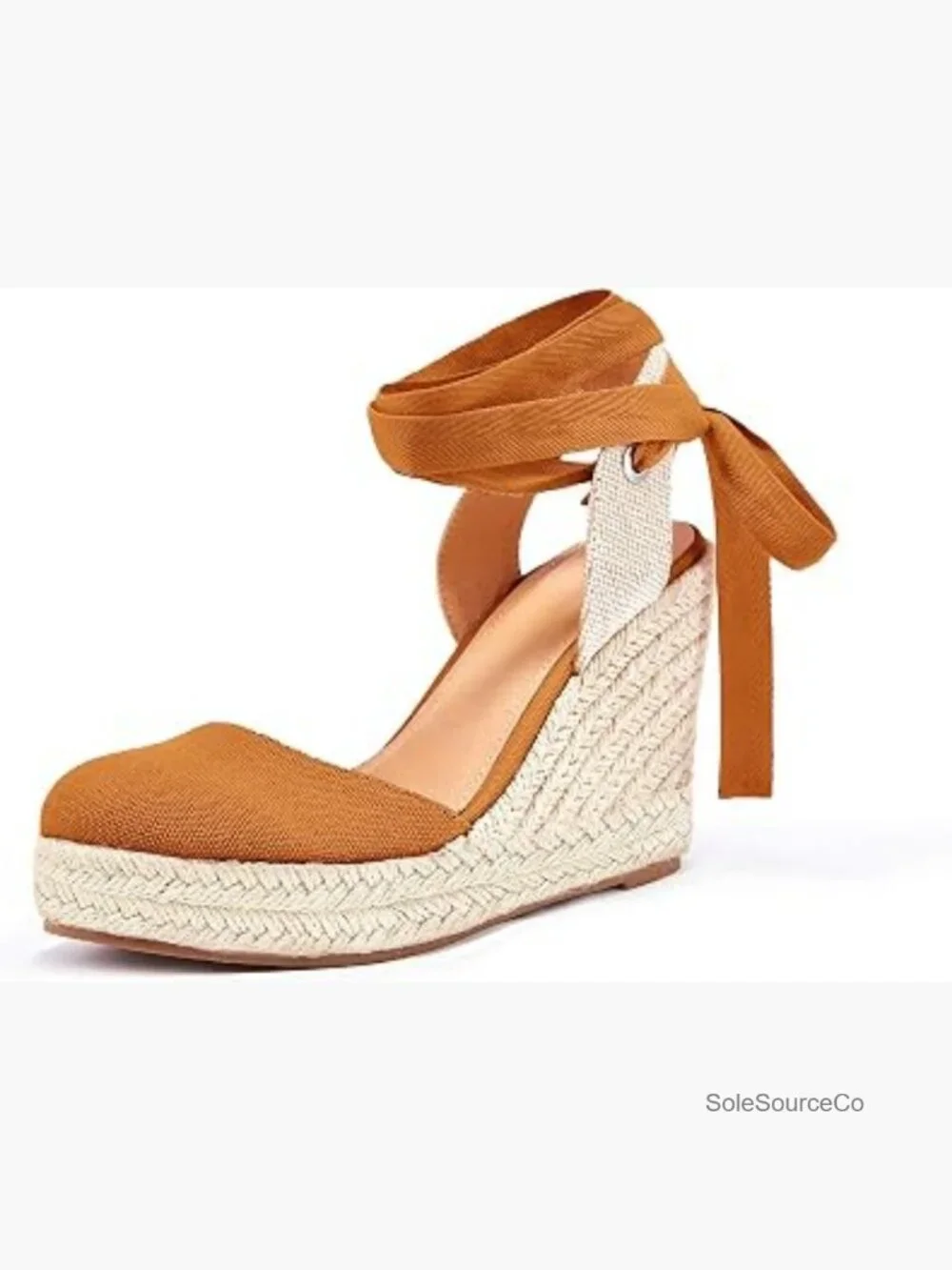 Espadrille Wedge Sandals Closed Toe Lace Up Platform Ankle Wrap Summer